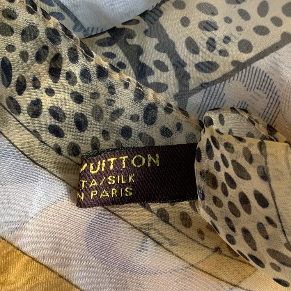 Louis Vuitton Yellow animal print Scarf - Picture 3 of 6